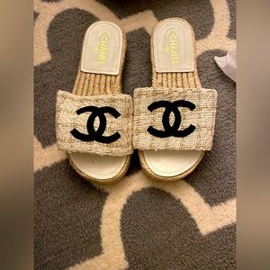 Chanel slip on sandals